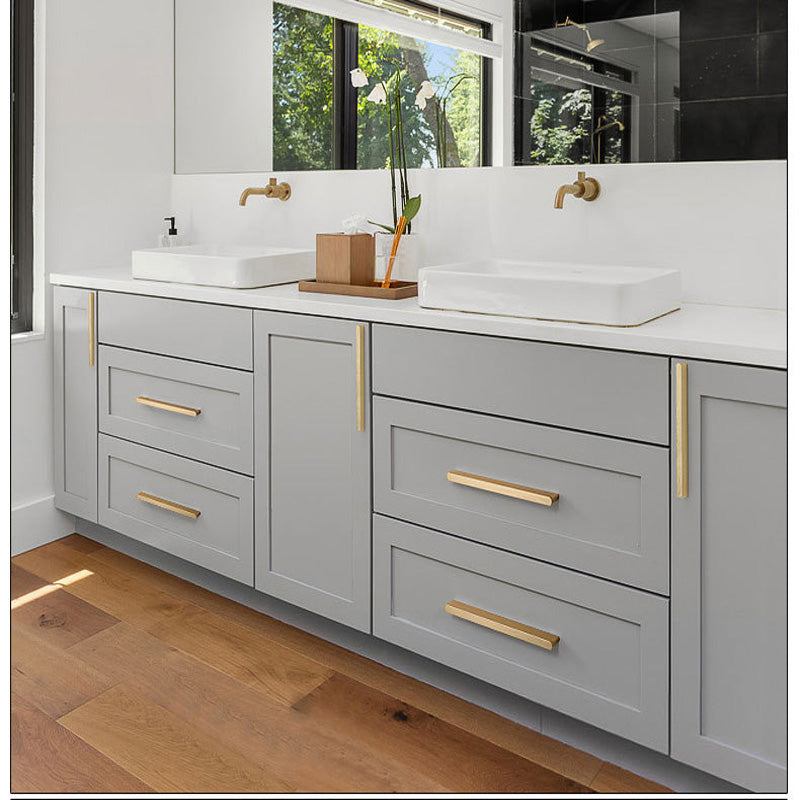 Solid Zinc Furniture Kitchen Bathroom Cabinet Handles Drawer Bar Handle Pull Knob Gold 128mm V324-6836GD-128