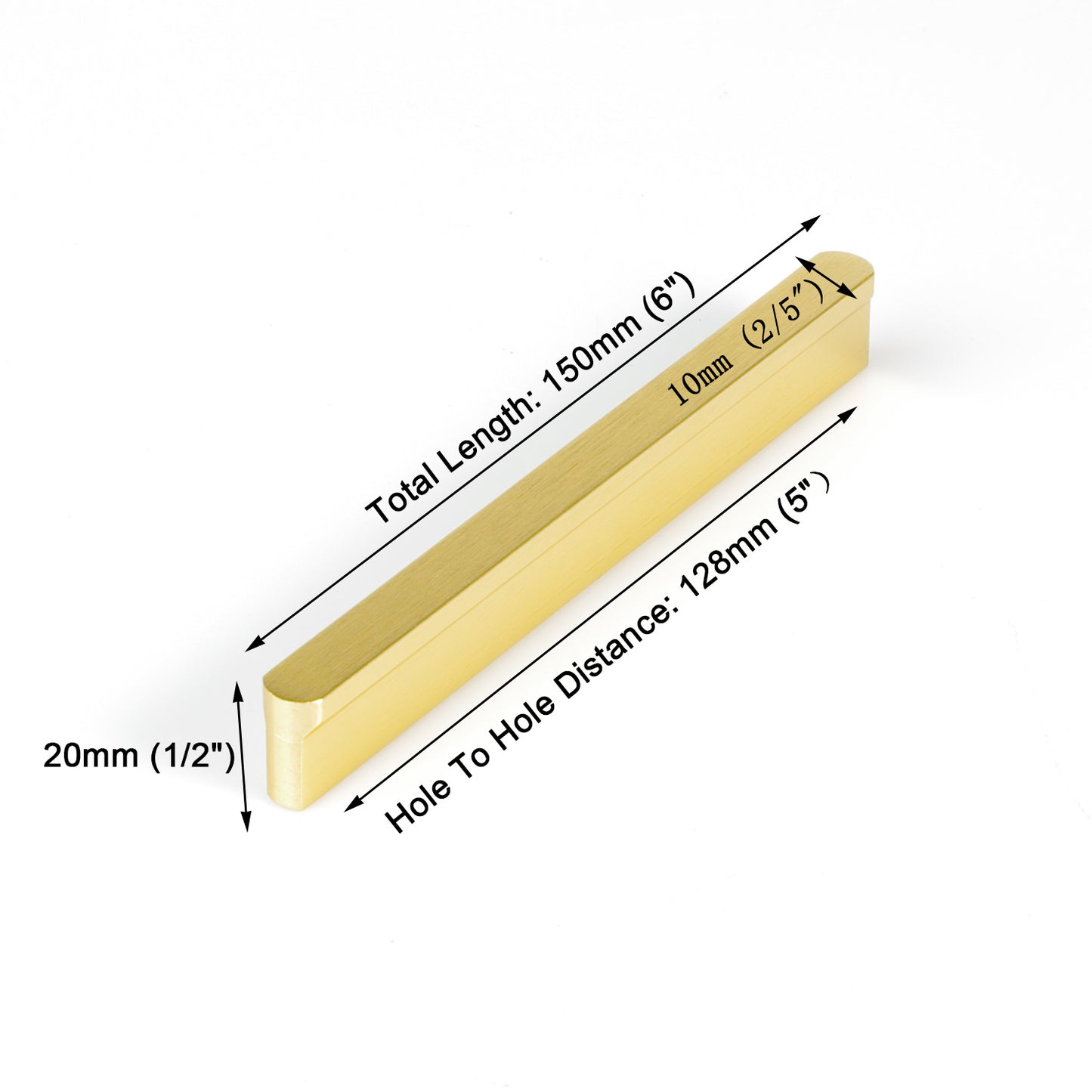 Solid Zinc Furniture Kitchen Bathroom Cabinet Handles Drawer Bar Handle Pull Knob Gold 128mm V324-6836GD-128
