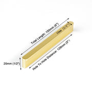 Solid Zinc Furniture Kitchen Bathroom Cabinet Handles Drawer Bar Handle Pull Knob Gold 128mm V324-6836GD-128