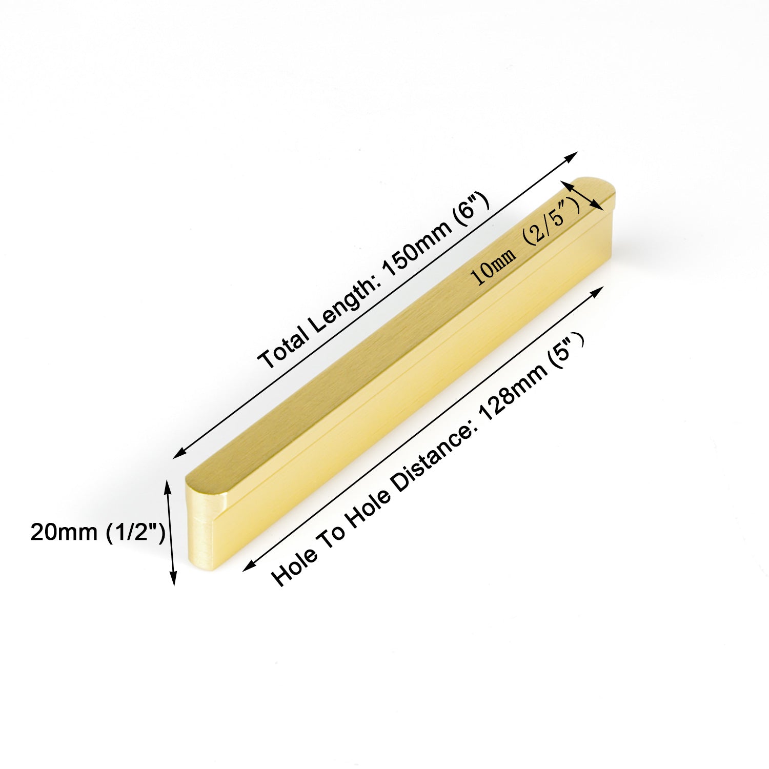 Solid Zinc Furniture Kitchen Bathroom Cabinet Handles Drawer Bar Handle Pull Knob Gold 128mm V324-6836GD-128