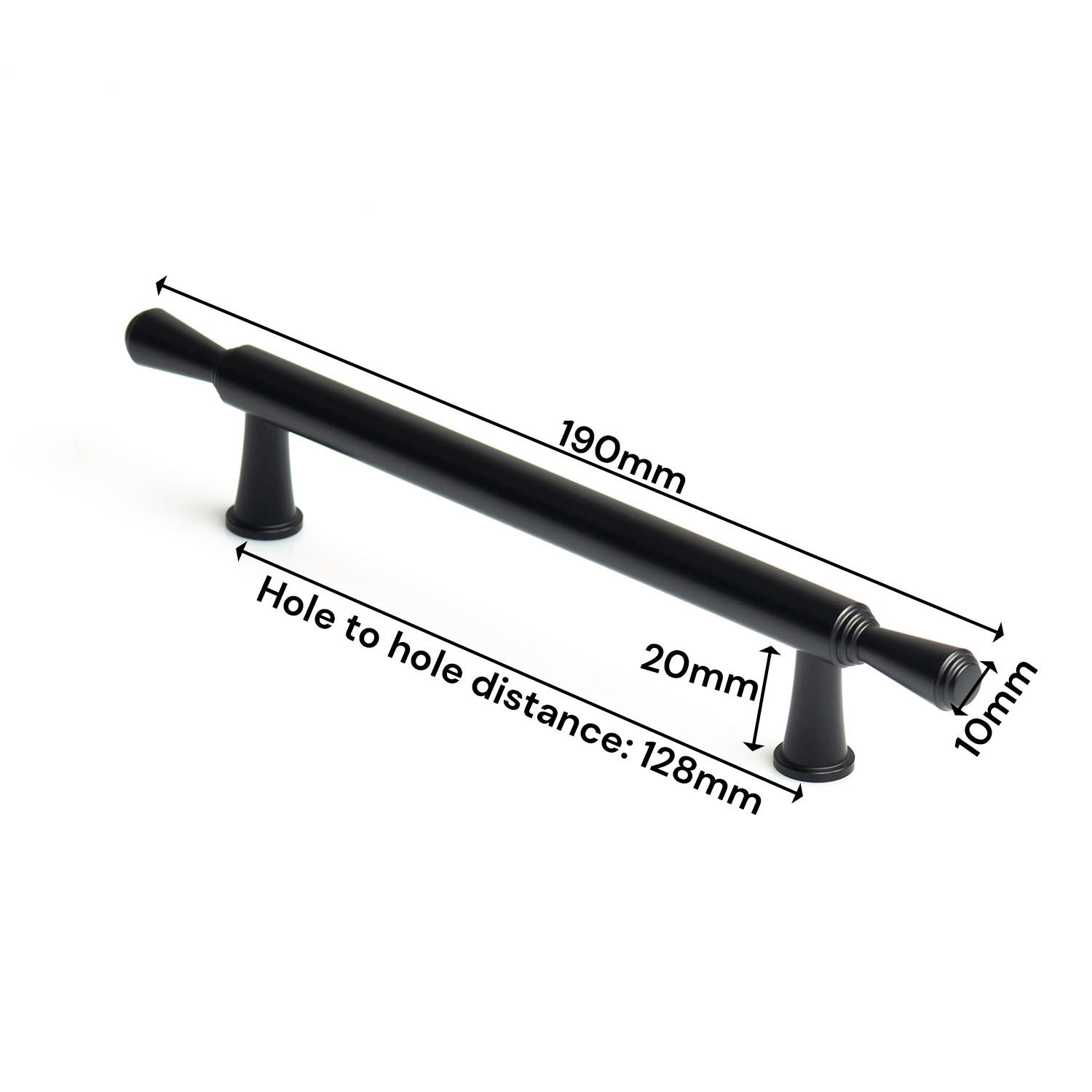 Black Zinc Kitchen Cabinet Handles Drawer Bar Handle Pull 128mm V324-6892BK-128
