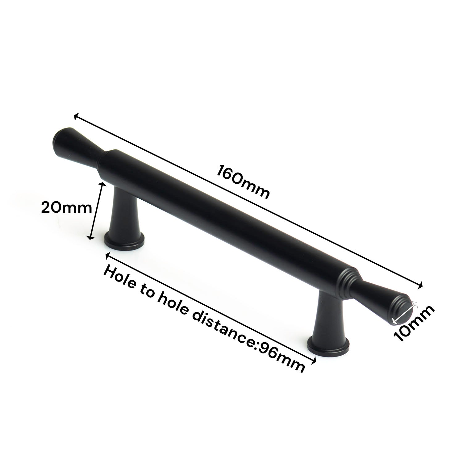 Black Zinc Kitchen Cabinet Handles Drawer Bar Handle Pull 96mm V324-6892BK-96