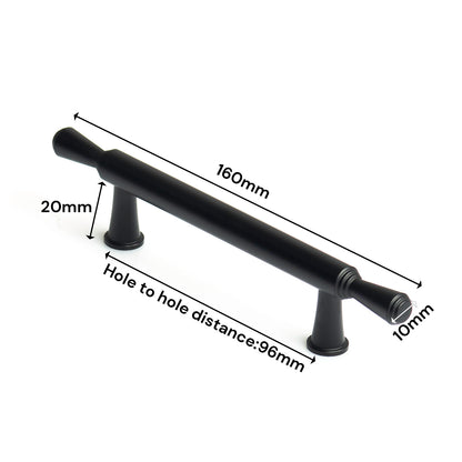 Black Zinc Kitchen Cabinet Handles Drawer Bar Handle Pull 96mm V324-6892BK-96