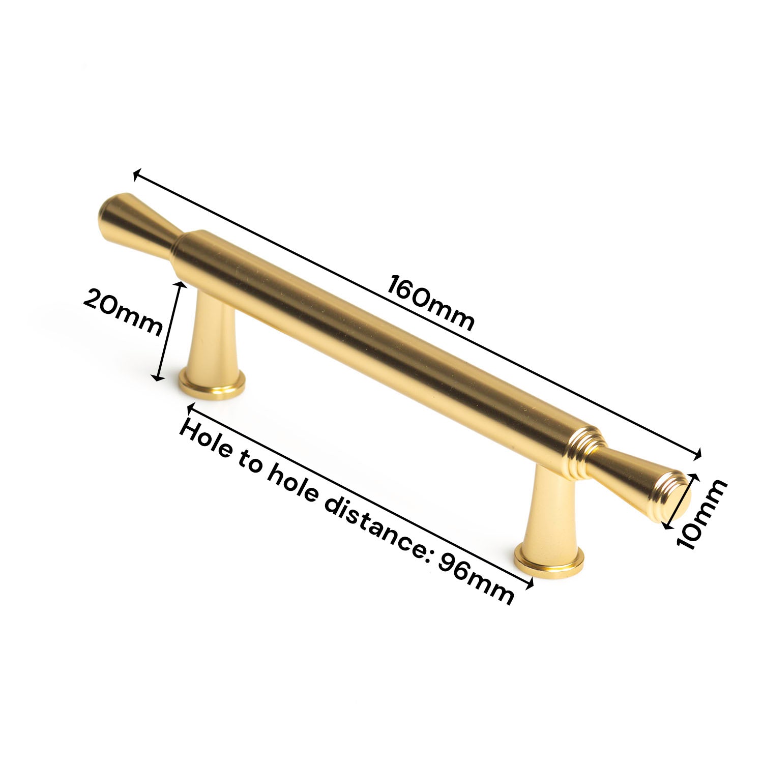 Gold Zinc Kitchen Cabinet Handles Drawer Bar Handle Pull 96mm V324-6892GD-96