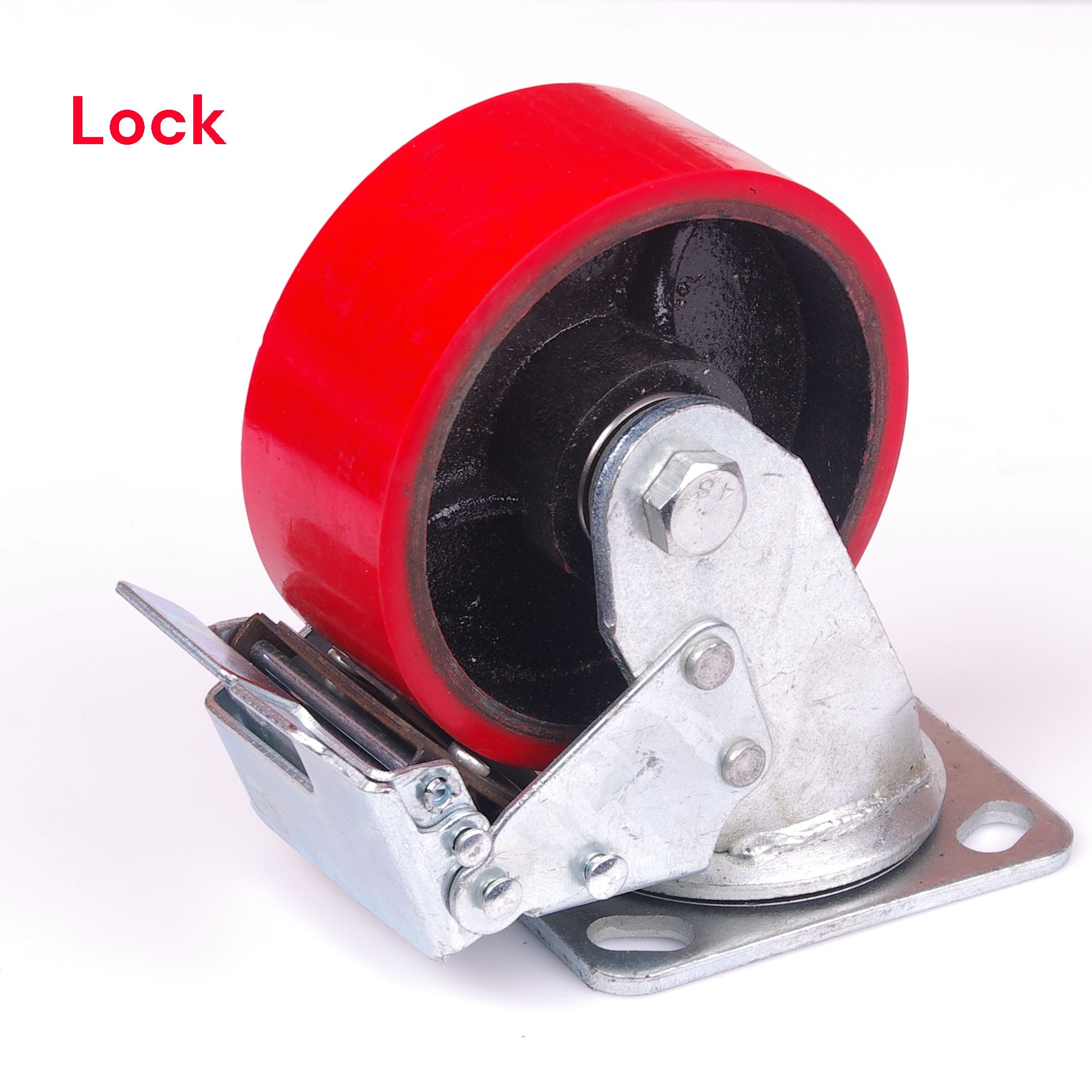 6 inch Industrial 600KG Caster Wheels Swivel with Brake Locking Casters Castor Wheels Cart Furniture Workbench V324-6IN-RD-WHEEL-BK
