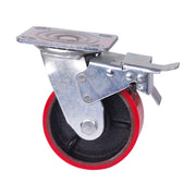 6 inch Industrial 600KG Caster Wheels Swivel with Brake Locking Casters Castor Wheels Cart Furniture Workbench V324-6IN-RD-WHEEL-BK