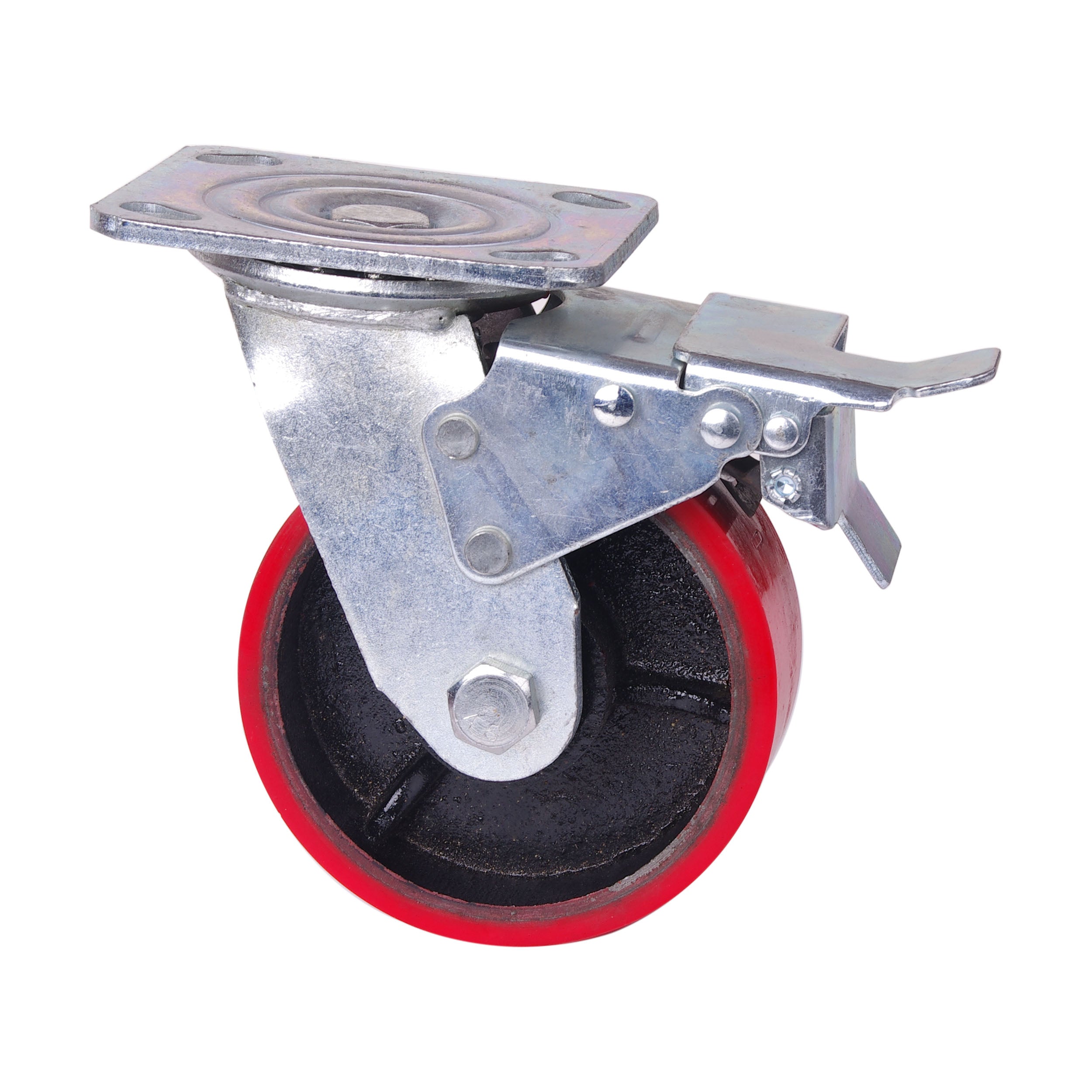 6 inch Industrial 600KG Caster Wheels Swivel with Brake Locking Casters Castor Wheels Cart Furniture Workbench V324-6IN-RD-WHEEL-BK