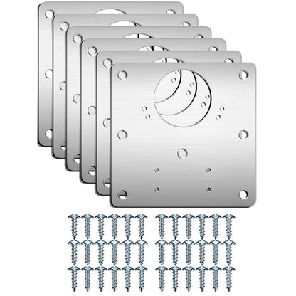 6 Pcs Kitchen Cupboard Door Cabinet Hinges Repair Plate Brackets Kit Fixing Screws V324-6X-HINGEPLATE