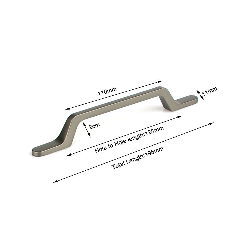 Black Zinc Kitchen Cabinet Handles Drawer Bar Handle Pull 128mm V324-7633BK-128