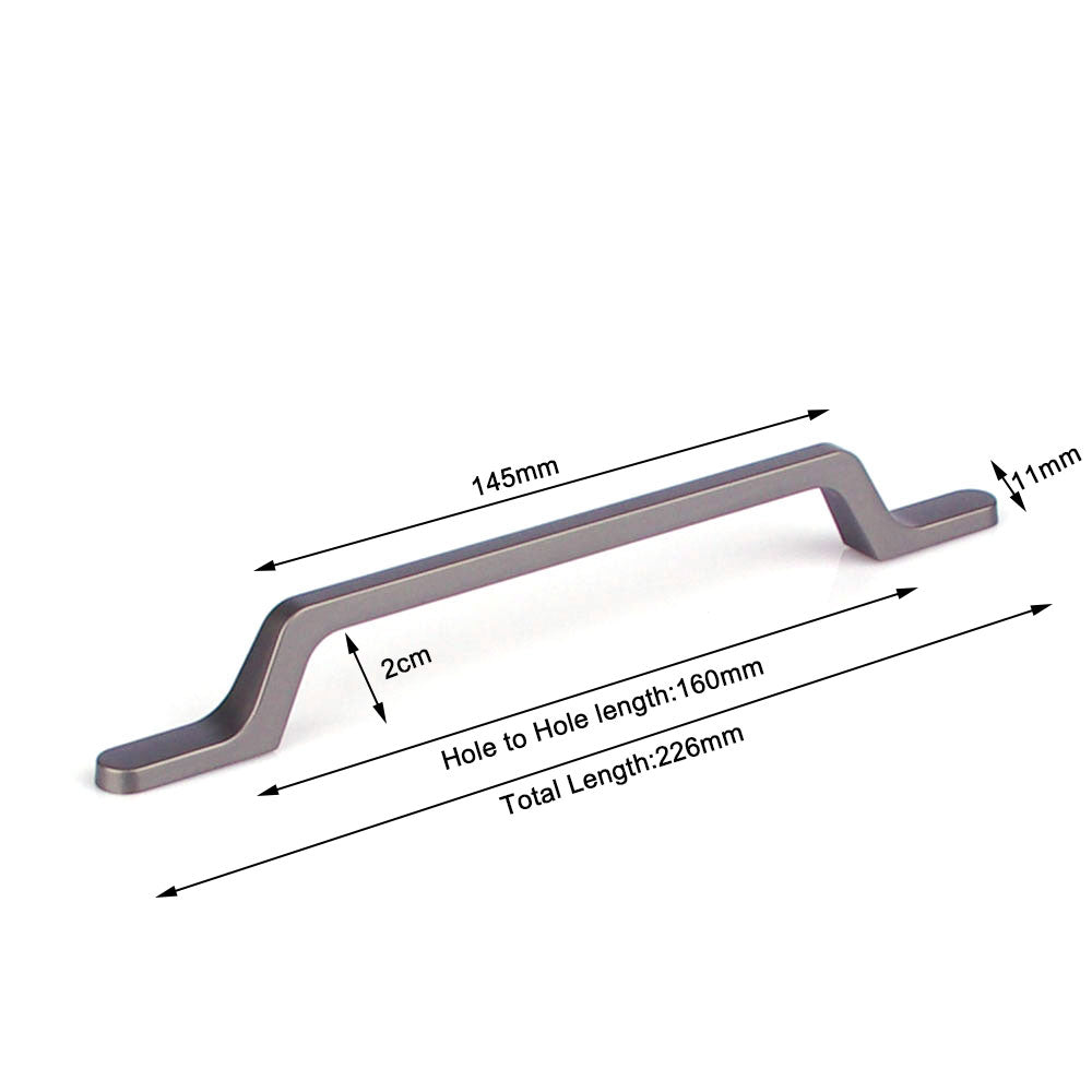 Black Zinc Kitchen Cabinet Handles Drawer Bar Handle Pull 160mm V324-7633BK-160