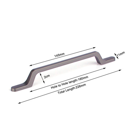 Black Zinc Kitchen Cabinet Handles Drawer Bar Handle Pull 160mm V324-7633BK-160
