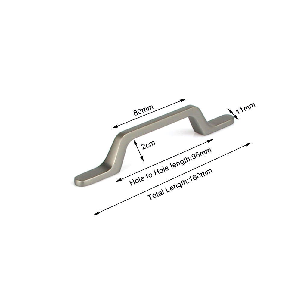 Black Zinc Kitchen Cabinet Handles Drawer Bar Handle Pull 96mm V324-7633BK-96