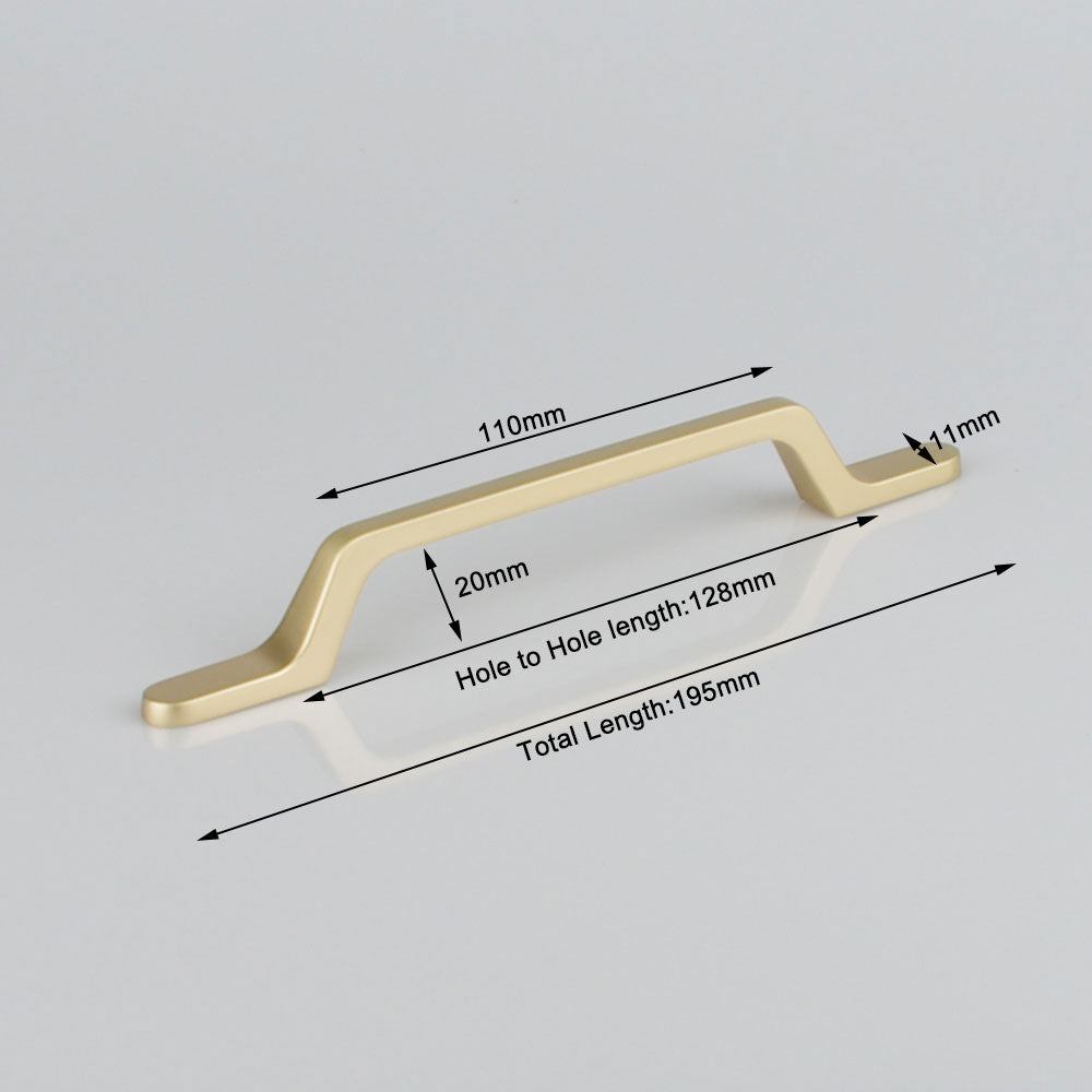Gold Zinc Kitchen Cabinet Handles Drawer Bar Handle Pull 128mm V324-7633GD-128