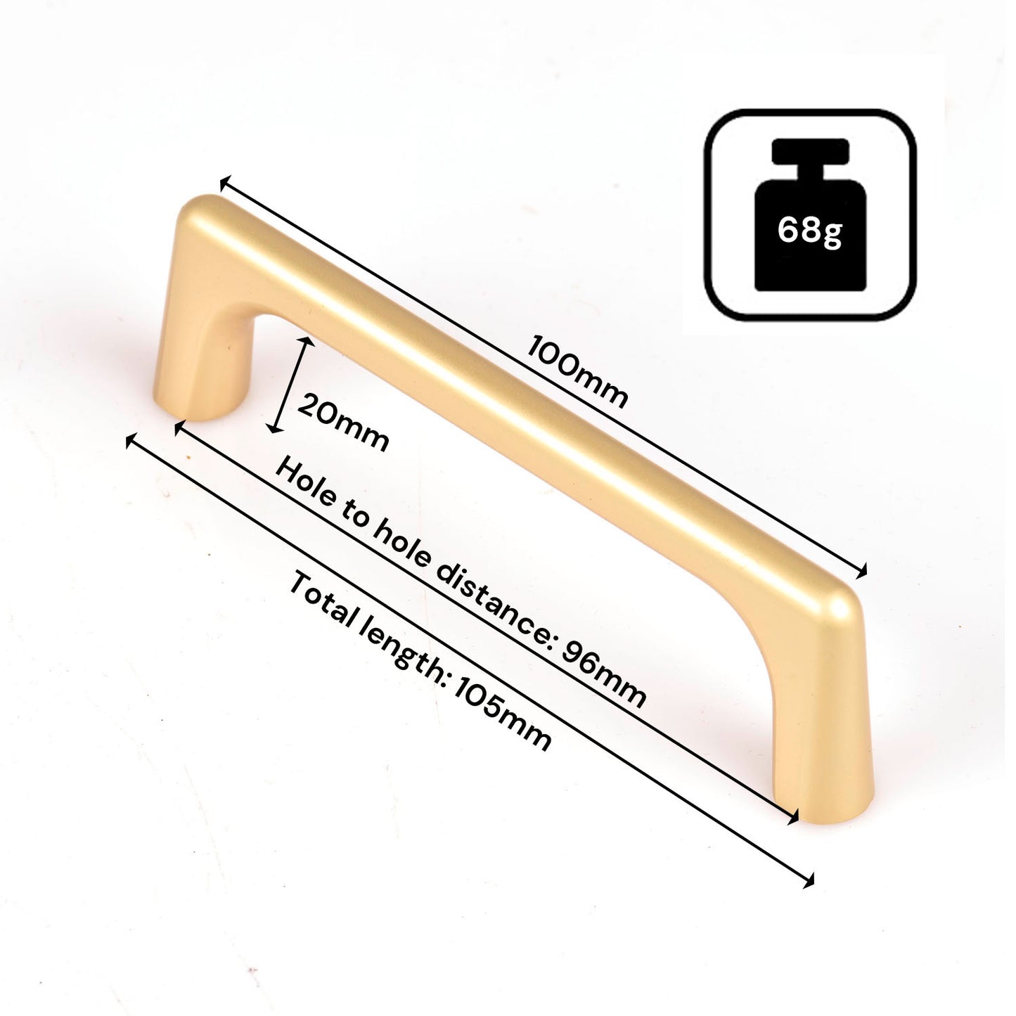 Gold Zinc Kitchen Cabinet Handles Drawer Bar Handle Pull 96mm V324-7635GD-96