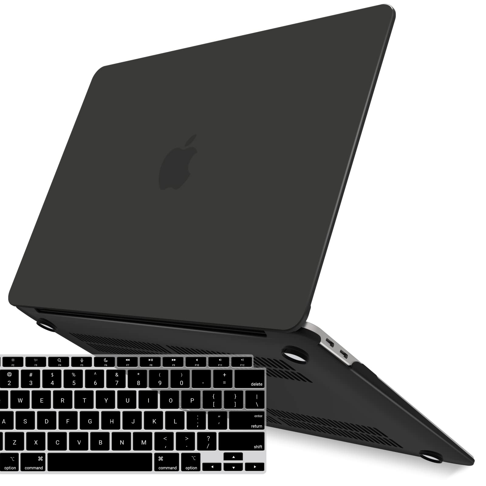 MacBook Air 13 Inch Case 2020 2019 2018, A1932, A2179,A2337 Shell Case Keyboard Cover Black V324-A1932-M-BLACK