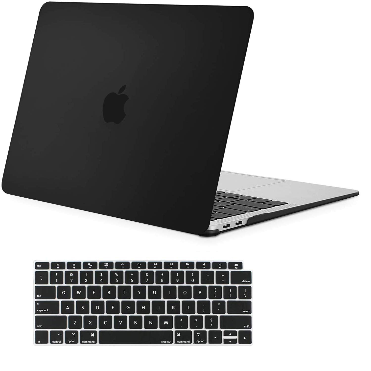MacBook Air 13 Inch Case 2020 2019 2018, A1932, A2179,A2337 Shell Case Keyboard Cover Black V324-A1932-M-BLACK