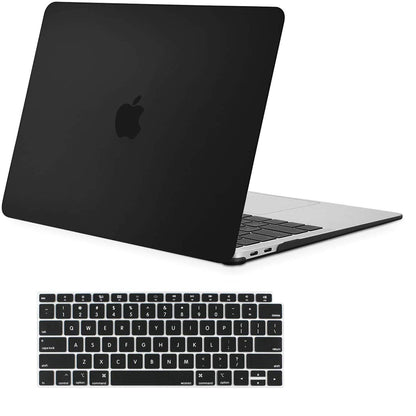 MacBook Air 13 Inch Case 2020 2019 2018, A1932, A2179,A2337 Shell Case Keyboard Cover Black V324-A1932-M-BLACK