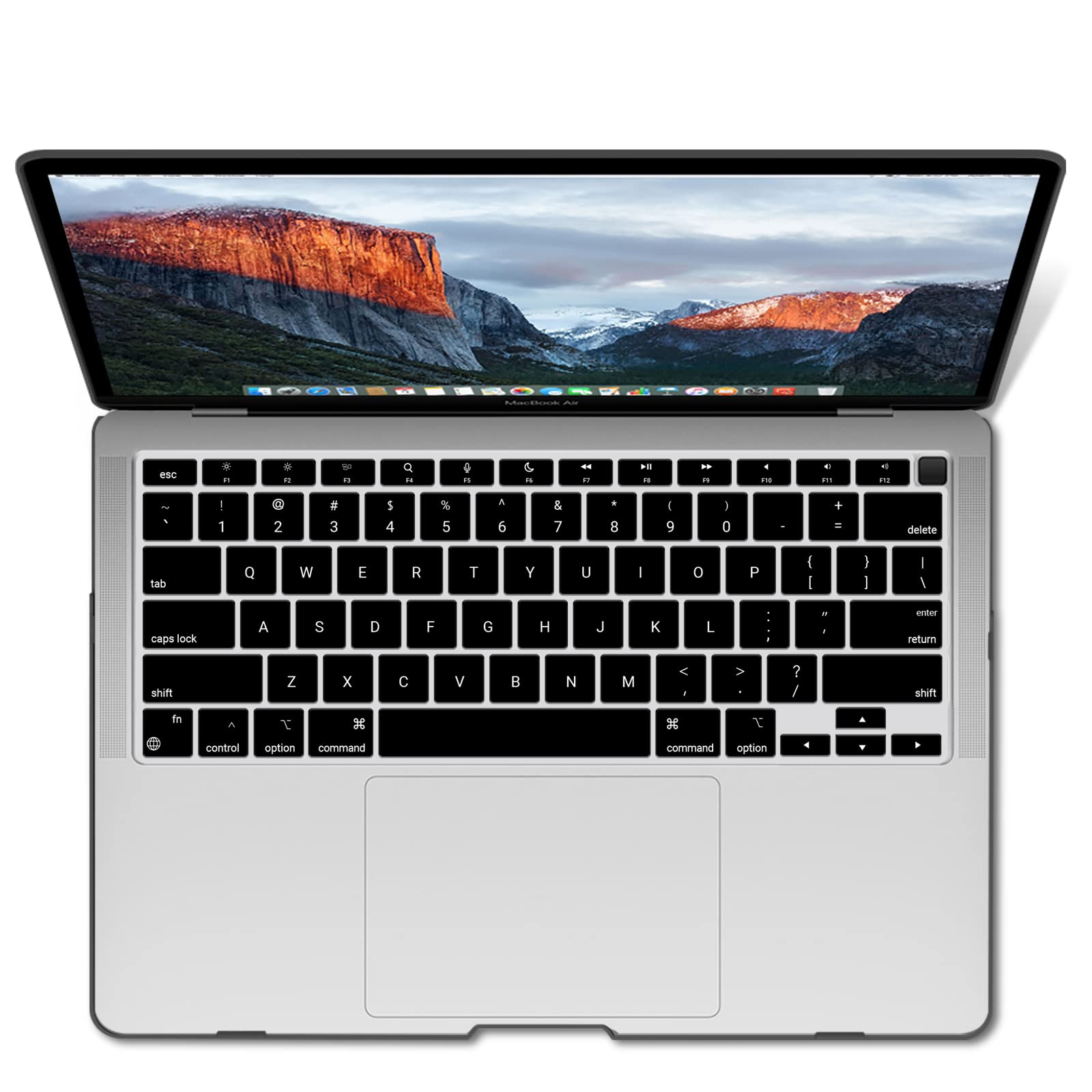 MacBook Air 13 Inch Case 2020 2019 2018, A1932, A2179,A2337 Shell Case Keyboard Cover Black V324-A1932-M-BLACK