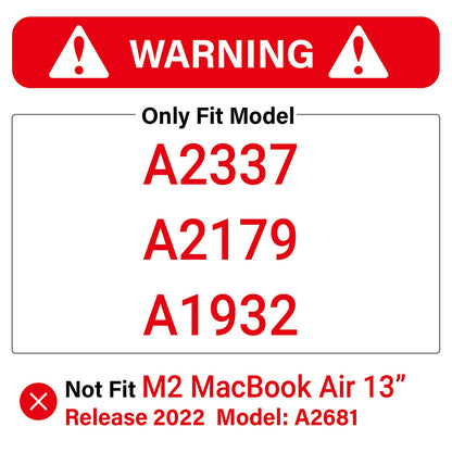 MacBook Air 13 Inch Case 2020 2019 2018, A1932, A2179,A2337 Shell Case Keyboard Cover Blue V324-A1932-M-BLUE
