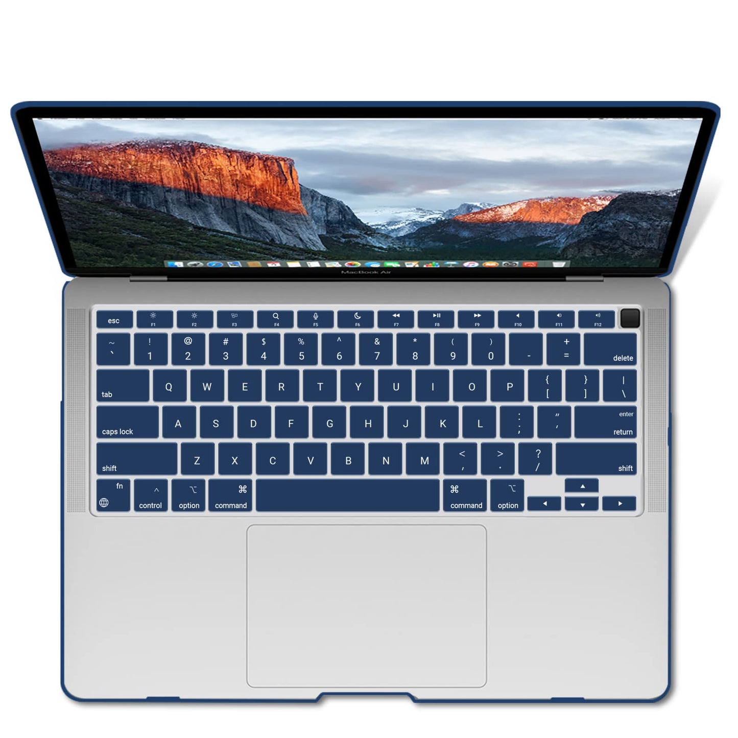 MacBook Air 13 Inch Case 2020 2019 2018, A1932, A2179,A2337 Shell Case Keyboard Cover Blue V324-A1932-M-BLUE