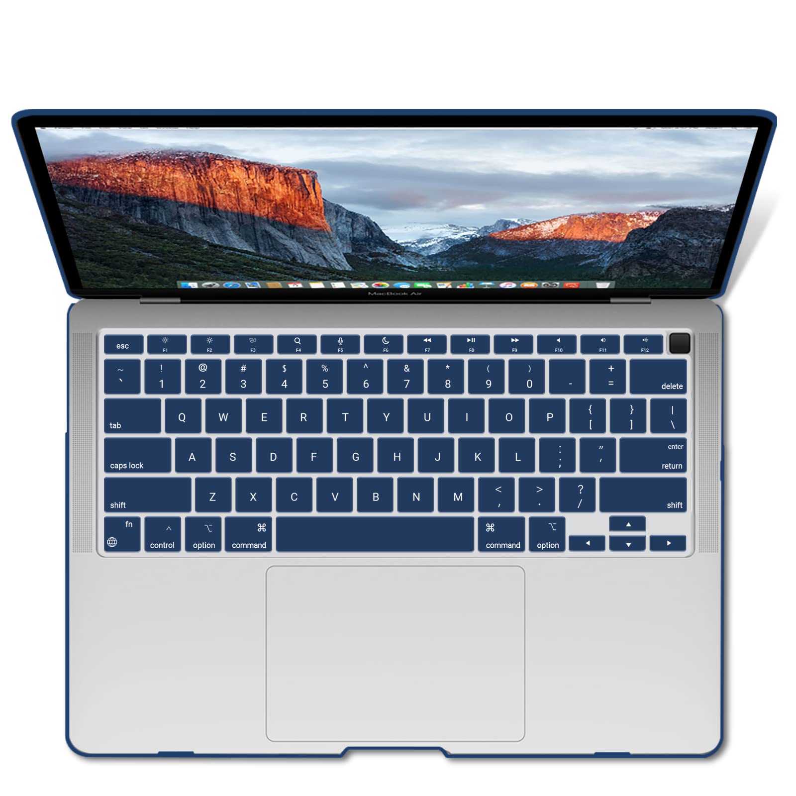 MacBook Air 13 Inch Case 2020 2019 2018, A1932, A2179,A2337 Shell Case Keyboard Cover Blue V324-A1932-M-BLUE