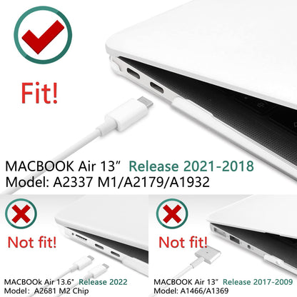 MacBook Air 13 Inch Case 2020 2019 2018, A1932, A2179, A2337 Shell Case Keyboard Cover Clear V324-A1932-M-CLEAR