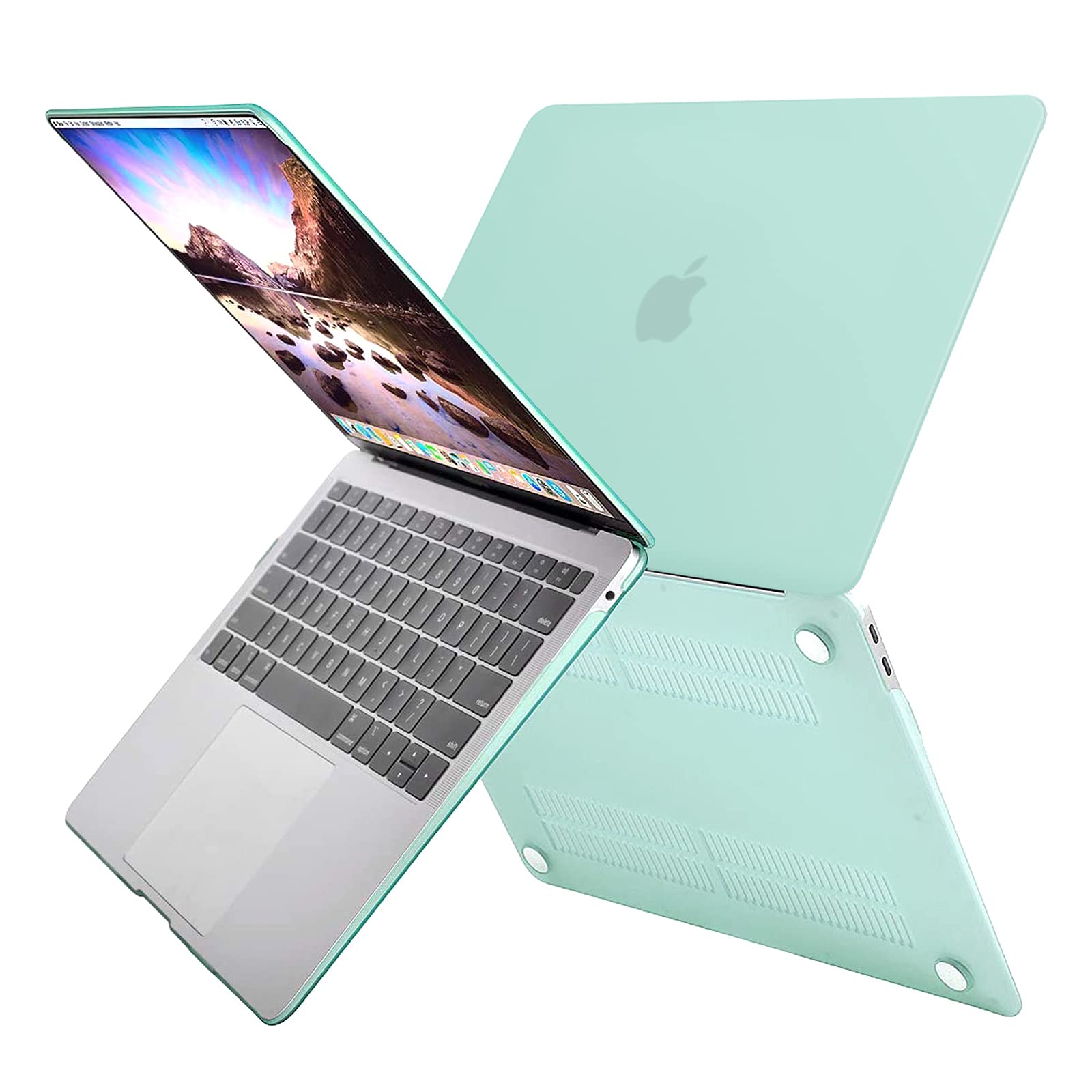 MacBook Air 13 Inch Case 2020 2019 2018, A1932, A2179, A2337 Shell Case Keyboard Cover Green V324-A1932-M-GREEN