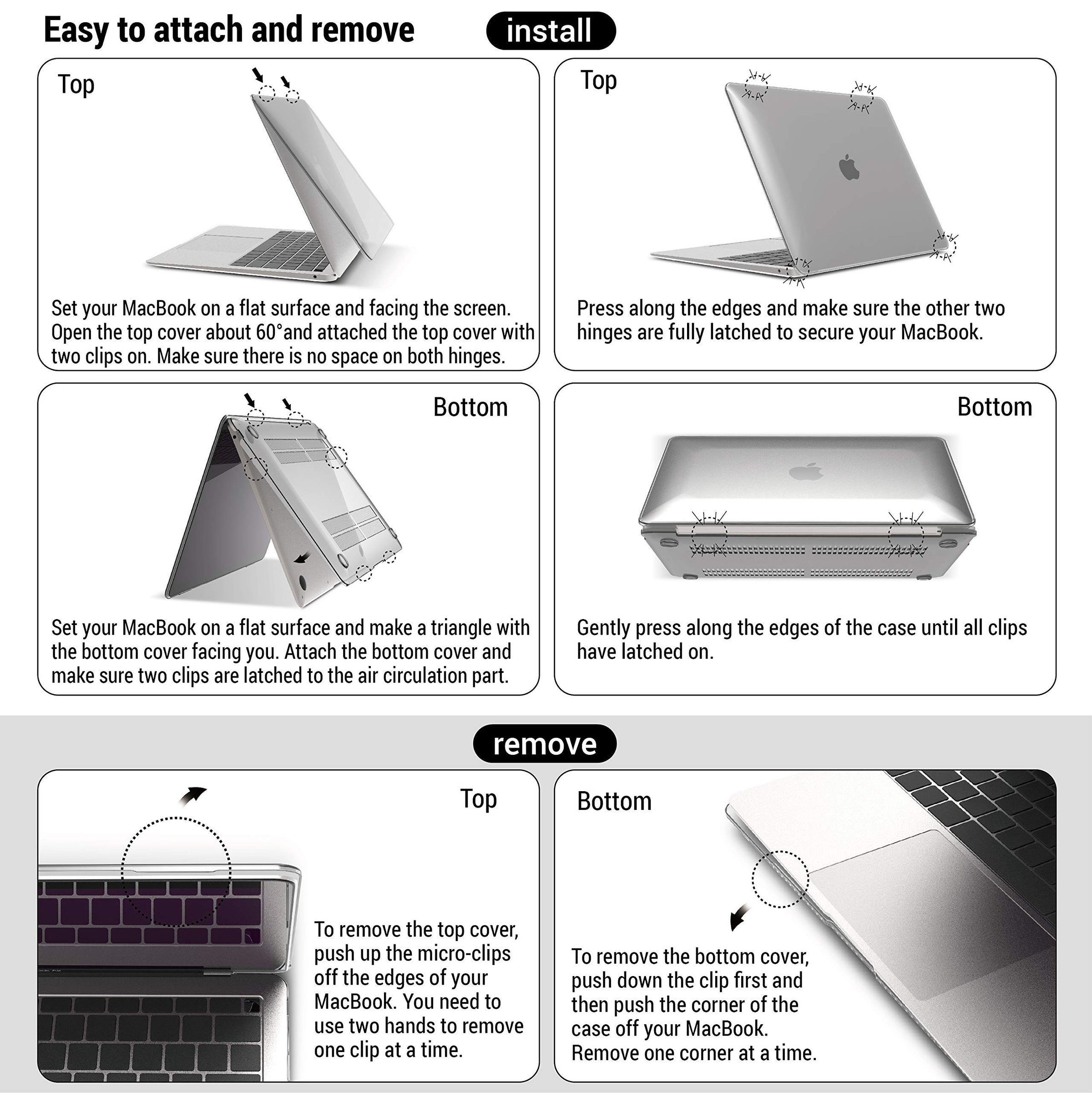MacBook Air 13 Inch Case 2020 2019 2018, A1932, A2179, A2337 Shell Case Keyboard Cover Green V324-A1932-M-GREEN