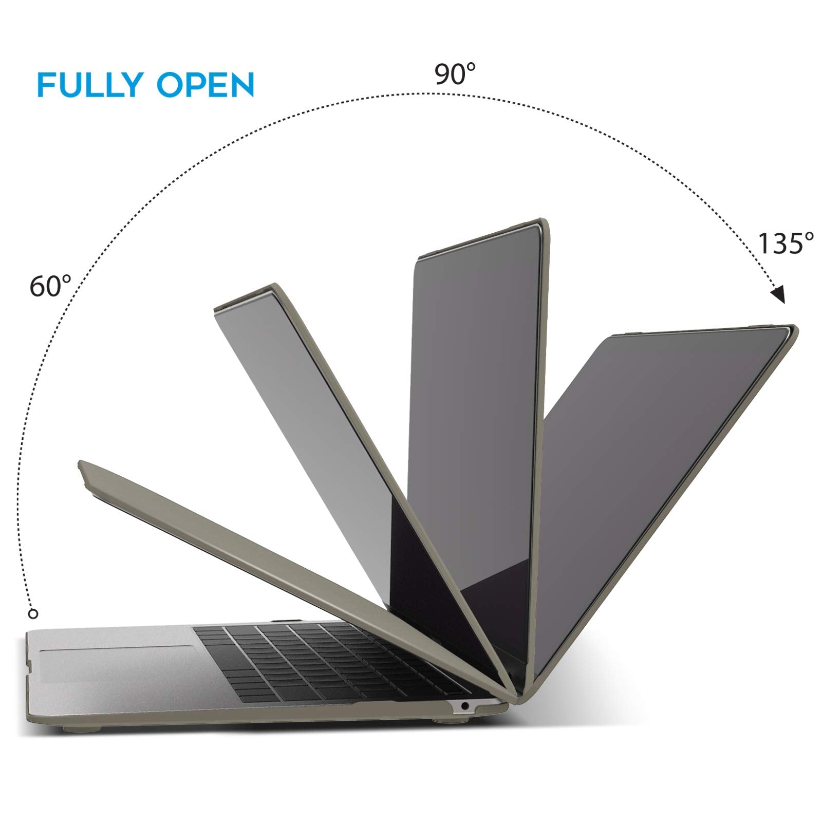 Suitable for MacBook Air 13 Inch Case 2022 2021 2020 2019 2018, A1932, A2179, A2337 Shell Case Keyboard Cover V324-A1932-M-GREY