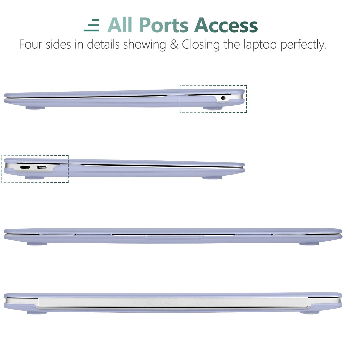 Suitable for MacBook Air 13 Inch Case 2022 2021 2020 2019 2018, A1932, A2179, A2337 Shell Case Keyboard Cover V324-A1932-M-LAVER