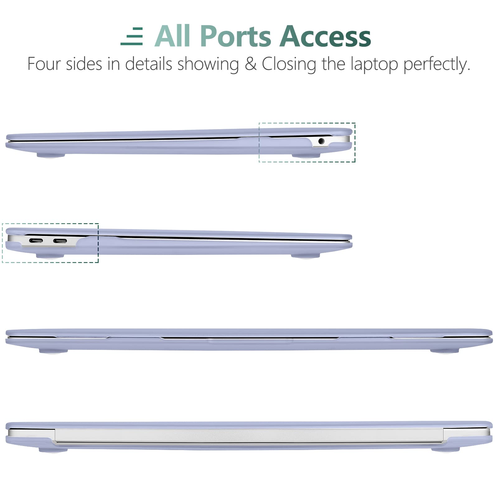Suitable for MacBook Air 13 Inch Case 2022 2021 2020 2019 2018, A1932, A2179, A2337 Shell Case Keyboard Cover V324-A1932-M-LAVER