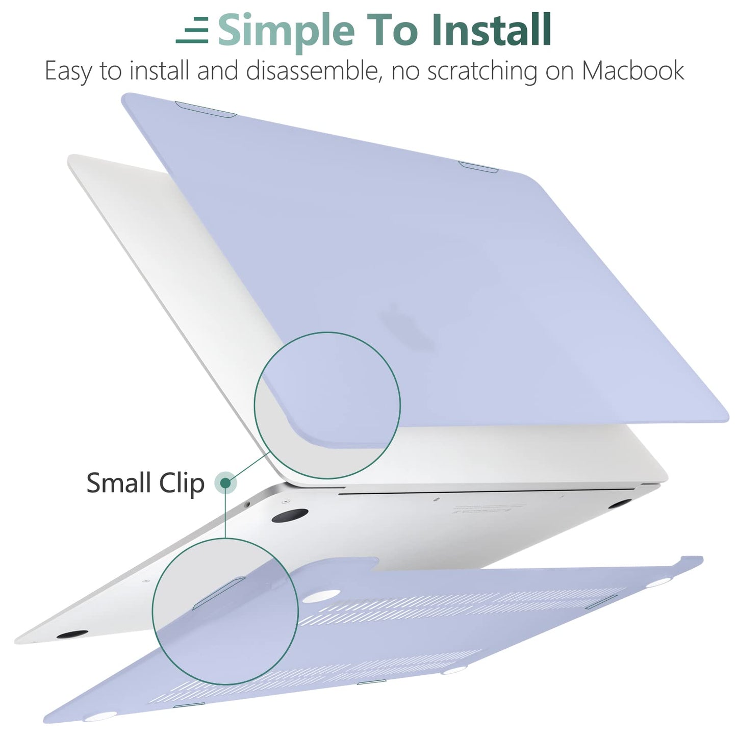 Suitable for MacBook Air 13 Inch Case 2022 2021 2020 2019 2018, A1932, A2179, A2337 Shell Case Keyboard Cover V324-A1932-M-LAVER