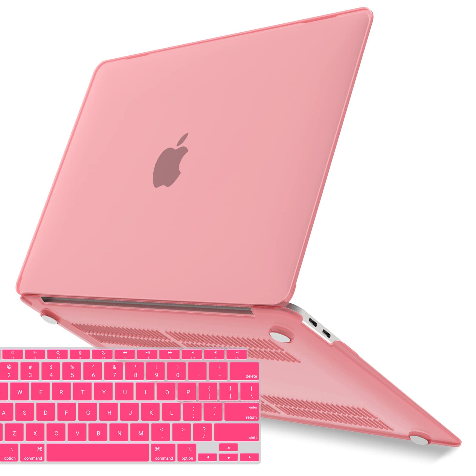 MacBook Air 13 Inch Case 2020 2019 2018, A1932, A2179, A2337 Shell Case Keyboard Cover Pink V324-A1932-M-PINK