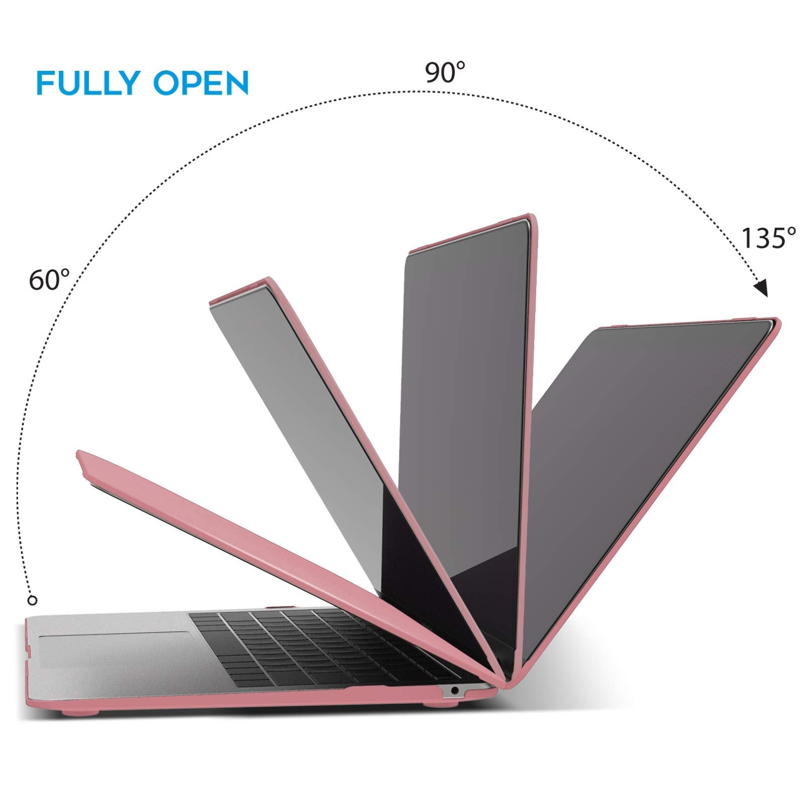 MacBook Air 13 Inch Case 2020 2019 2018, A1932, A2179, A2337 Shell Case Keyboard Cover Pink V324-A1932-M-PINK