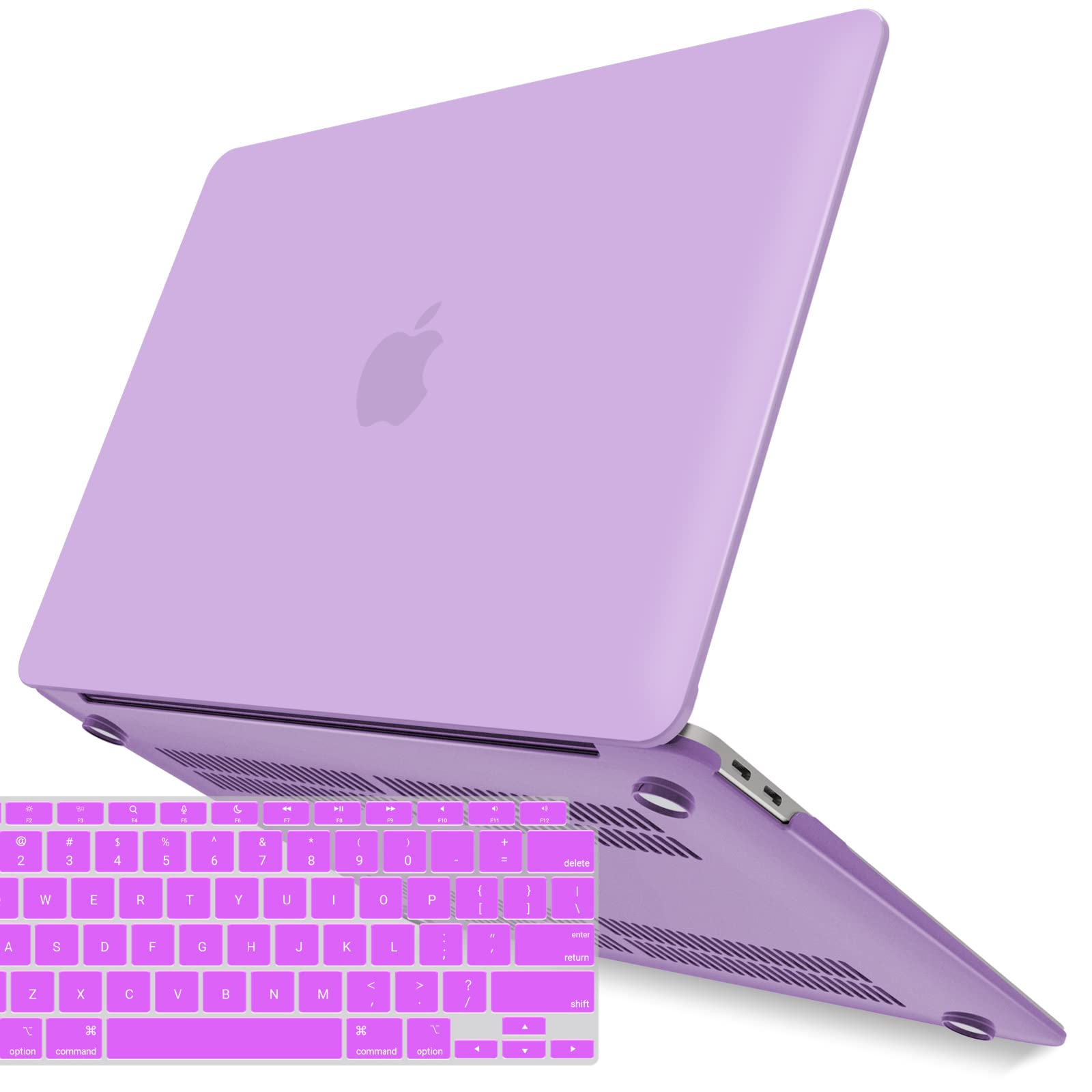 MacBook Air 13 Inch Case 2020 2019 2018, A1932, A2179, A2337 Shell Case Keyboard Cover Purple V324-A1932-M-PURPLE