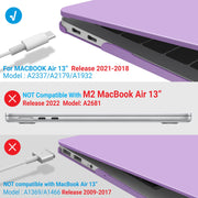 MacBook Air 13 Inch Case 2020 2019 2018, A1932, A2179, A2337 Shell Case Keyboard Cover Purple V324-A1932-M-PURPLE