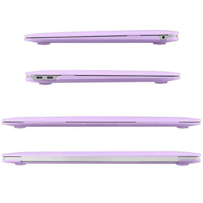 MacBook Air 13 Inch Case 2020 2019 2018, A1932, A2179, A2337 Shell Case Keyboard Cover Purple V324-A1932-M-PURPLE