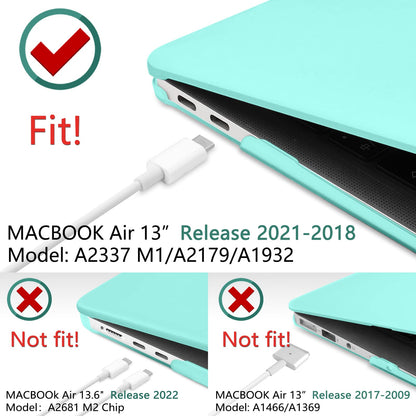 MacBook Air 13 Inch Case 2020 2019 2018, A1932, A2179, A2337 Shell Case Keyboard Cover tiffany blue V324-A1932-M-TB