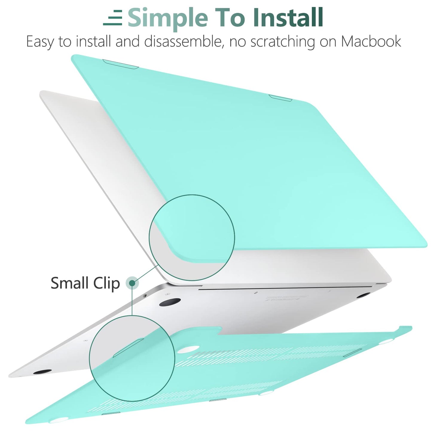 MacBook Air 13 Inch Case 2020 2019 2018, A1932, A2179, A2337 Shell Case Keyboard Cover tiffany blue V324-A1932-M-TB
