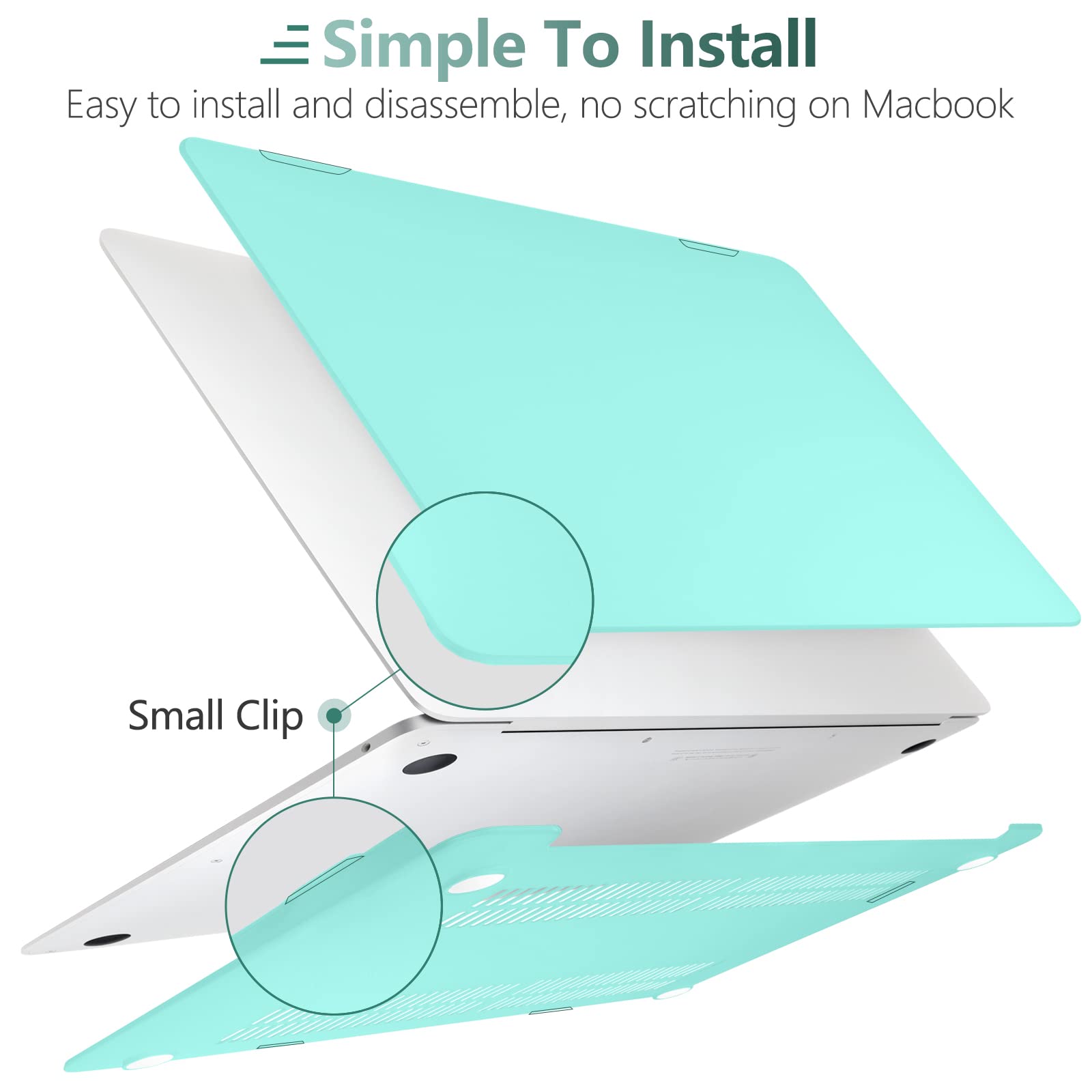 MacBook Air 13 Inch Case 2020 2019 2018, A1932, A2179, A2337 Shell Case Keyboard Cover tiffany blue V324-A1932-M-TB