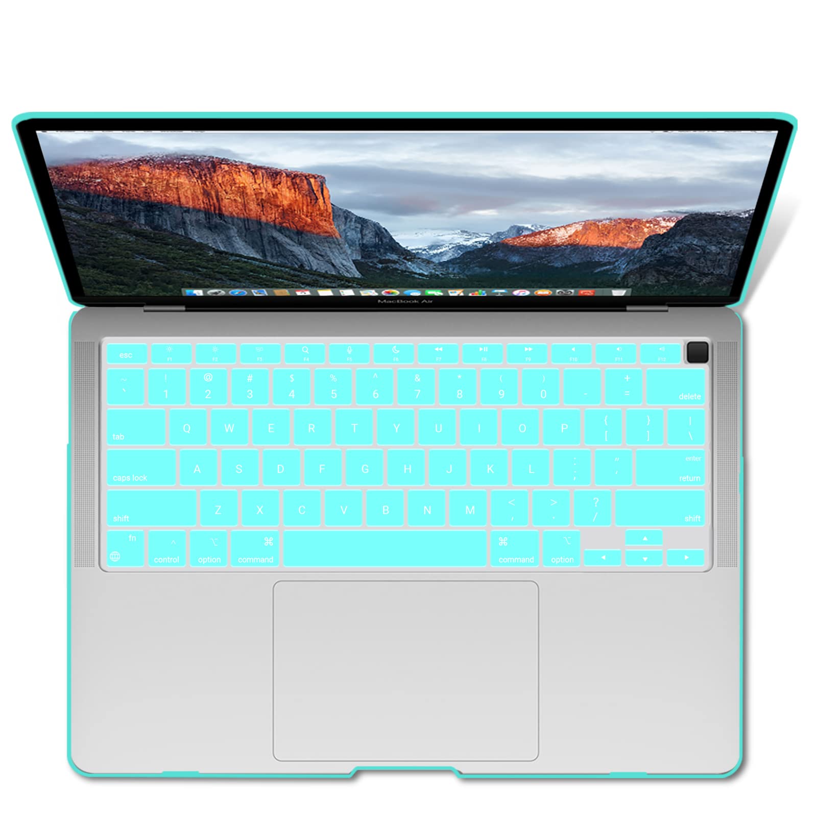 MacBook Air 13 Inch Case 2020 2019 2018, A1932, A2179, A2337 Shell Case Keyboard Cover tiffany blue V324-A1932-M-TB