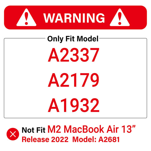 MacBook Air 13 Inch Case 2020 2019 2018, A1932, A2179,A2337 Shell Case Keyboard Cover Wine Red V324-A1932-M-WR