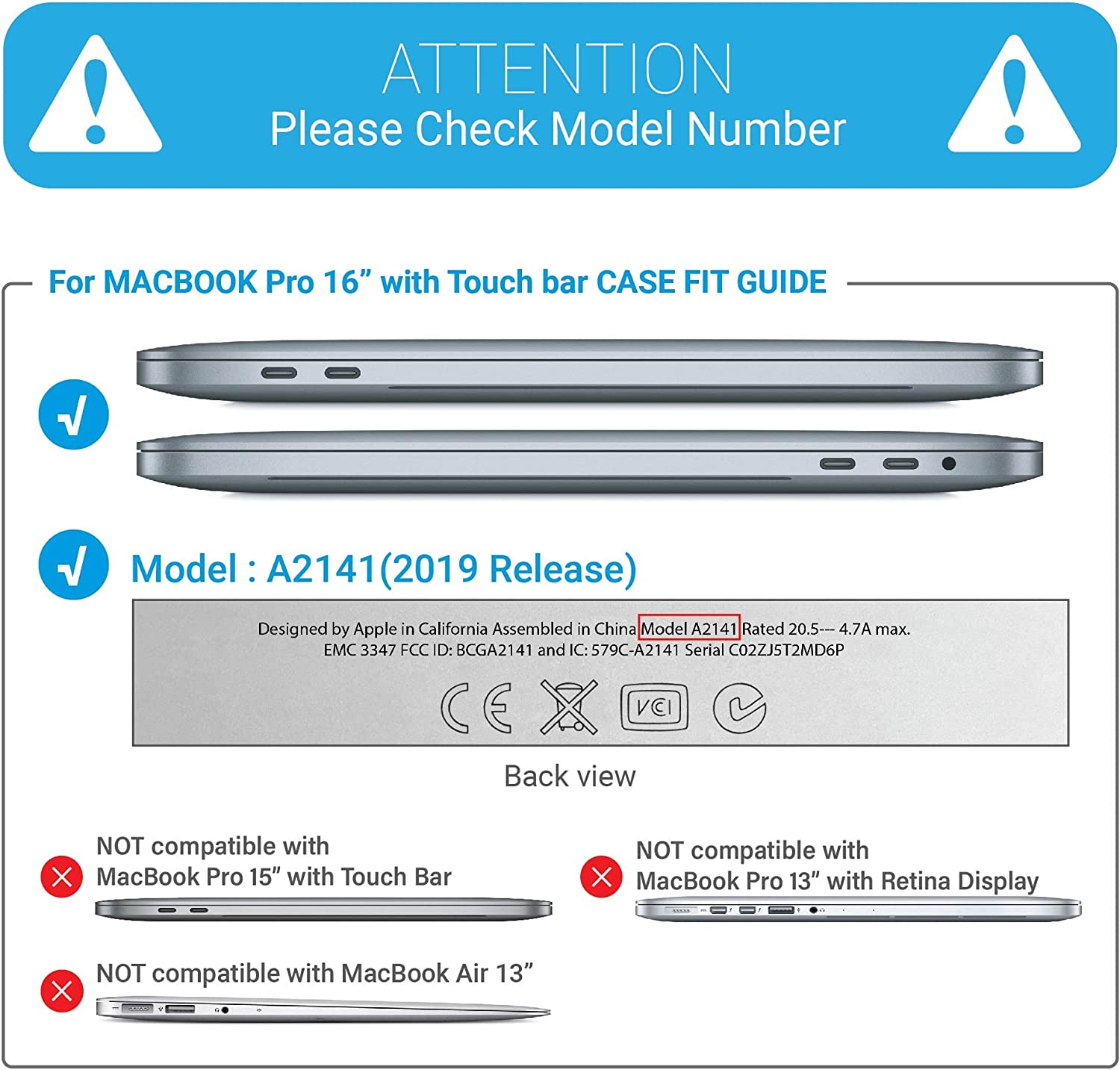 MacBook Pro 16 inch 2020 Release A2141 Matte Shell Case Keyboard Cover Touch Bar Clear V324-A2141-M-CLEAR