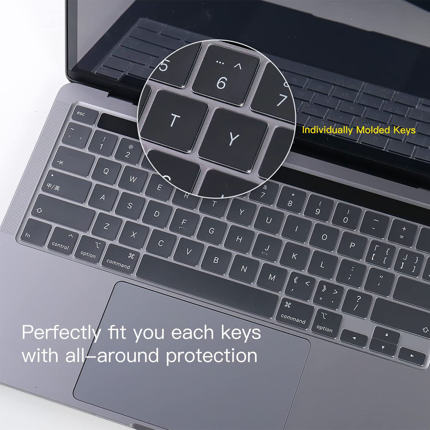 Keyboard Cover Skin For MacBook Pro 13 Pro 16 A2338 A2289 A2251 A2141 M1 M2 2020 to 2023 Clear V324-A2251-KEY-CLEAR