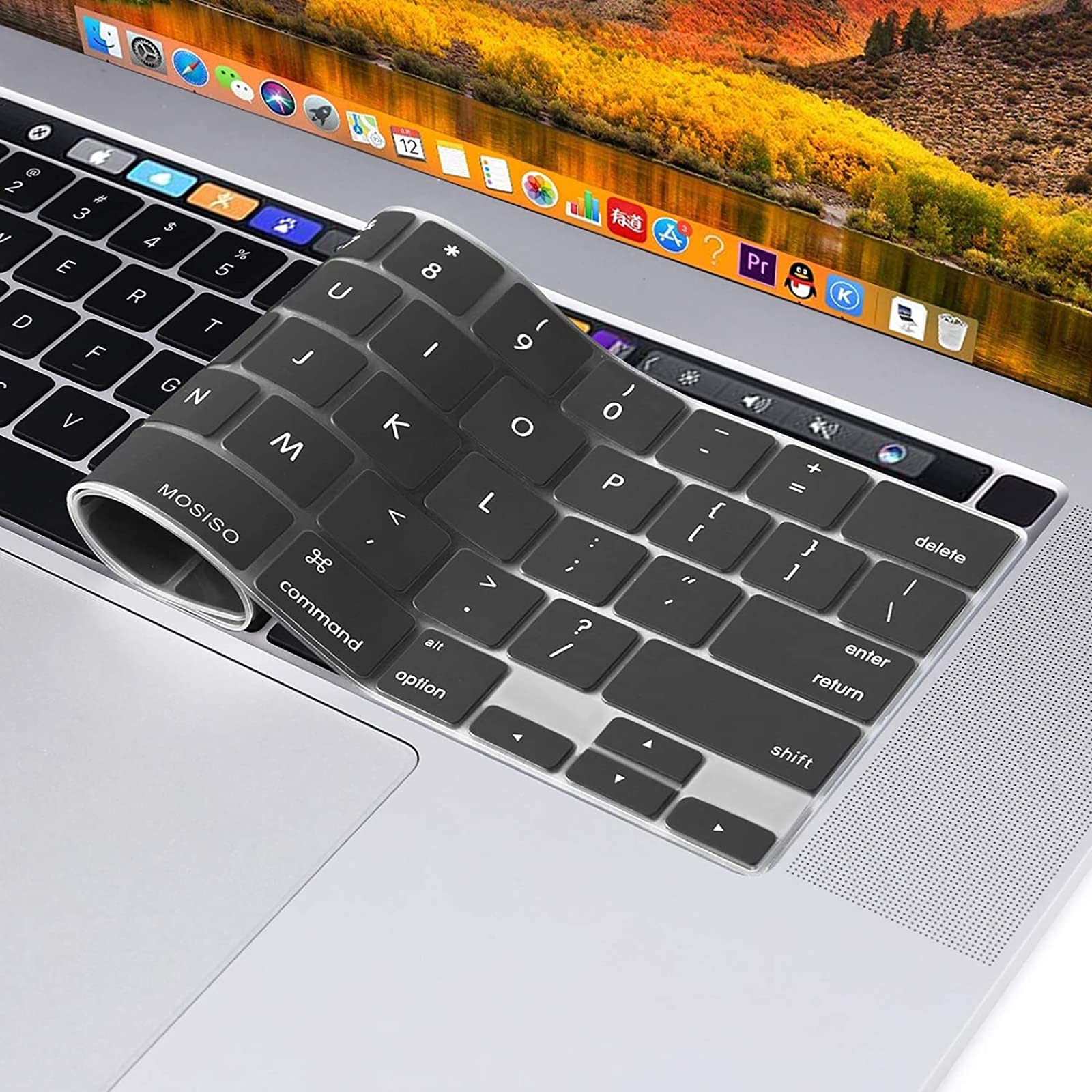 Keyboard Cover Skin For MacBook Pro 13 Pro 16 A2338 A2289 A2251 A2141 M1 M2 2020 to 2023 Grey V324-A2251-KEY-GREY