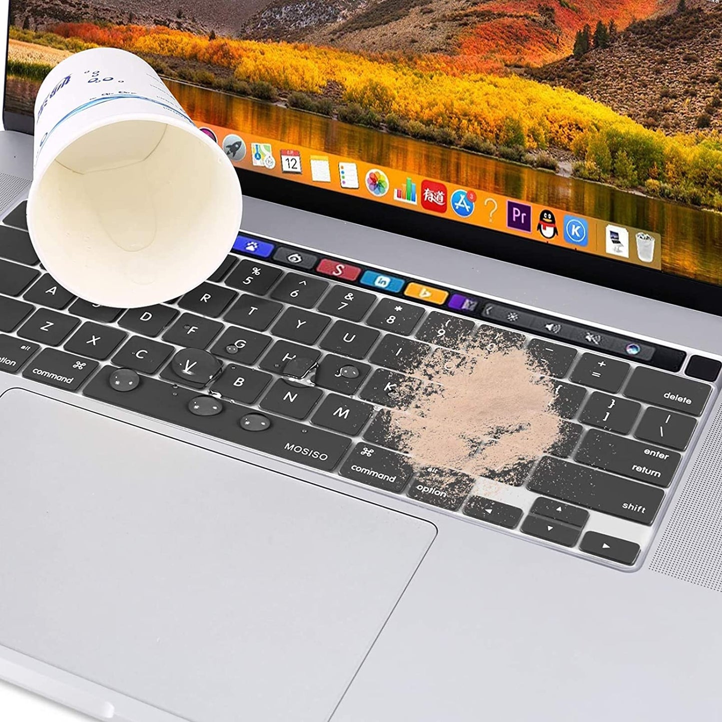 Keyboard Cover Skin For MacBook Pro 13 Pro 16 A2338 A2289 A2251 A2141 M1 M2 2020 to 2023 Grey V324-A2251-KEY-GREY