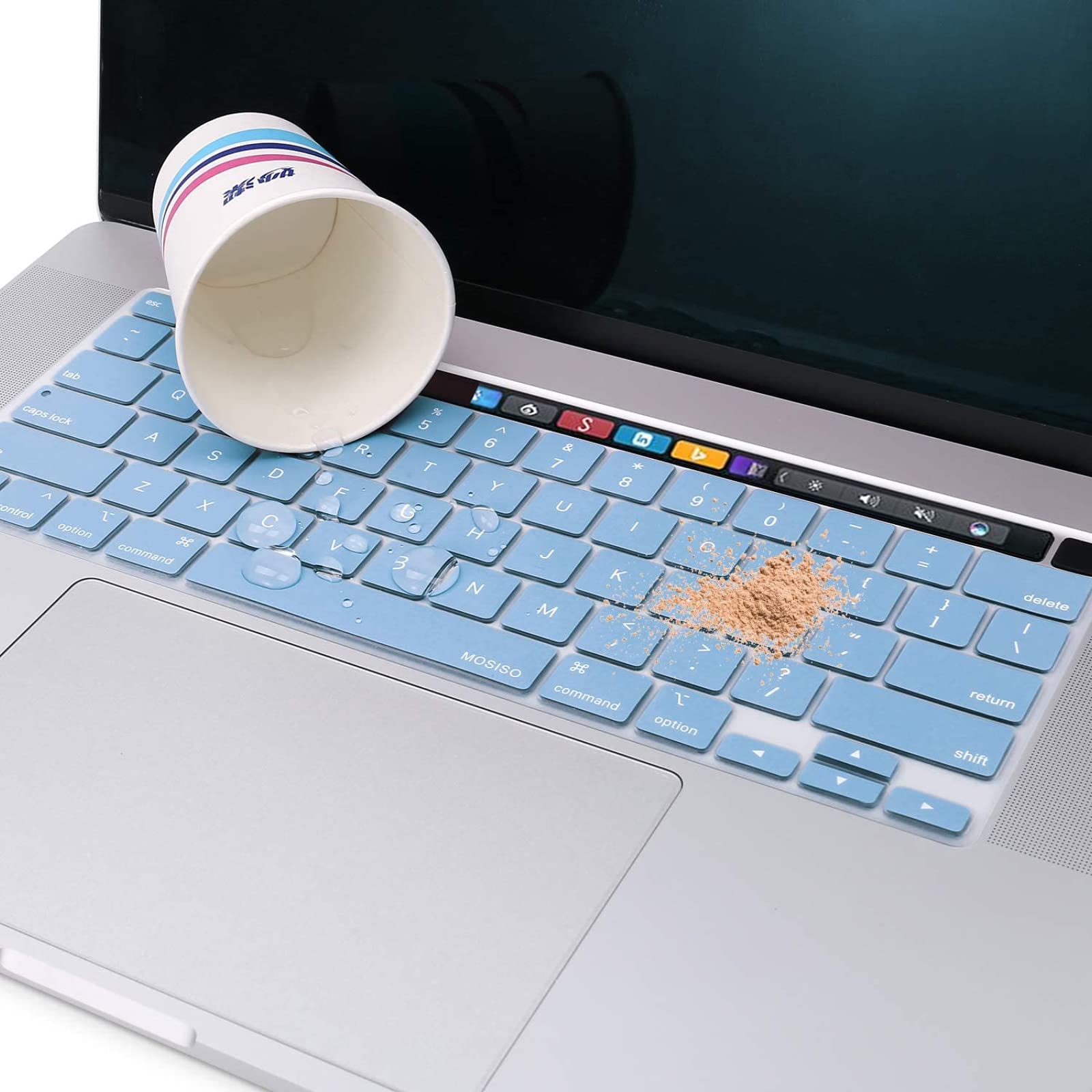 Keyboard Cover Skin For MacBook Pro 13 Pro 16 A2338 A2289 A2251 A2141 M1 M2 2020 to 2023 Sky Blue V324-A2251-KEY-SB