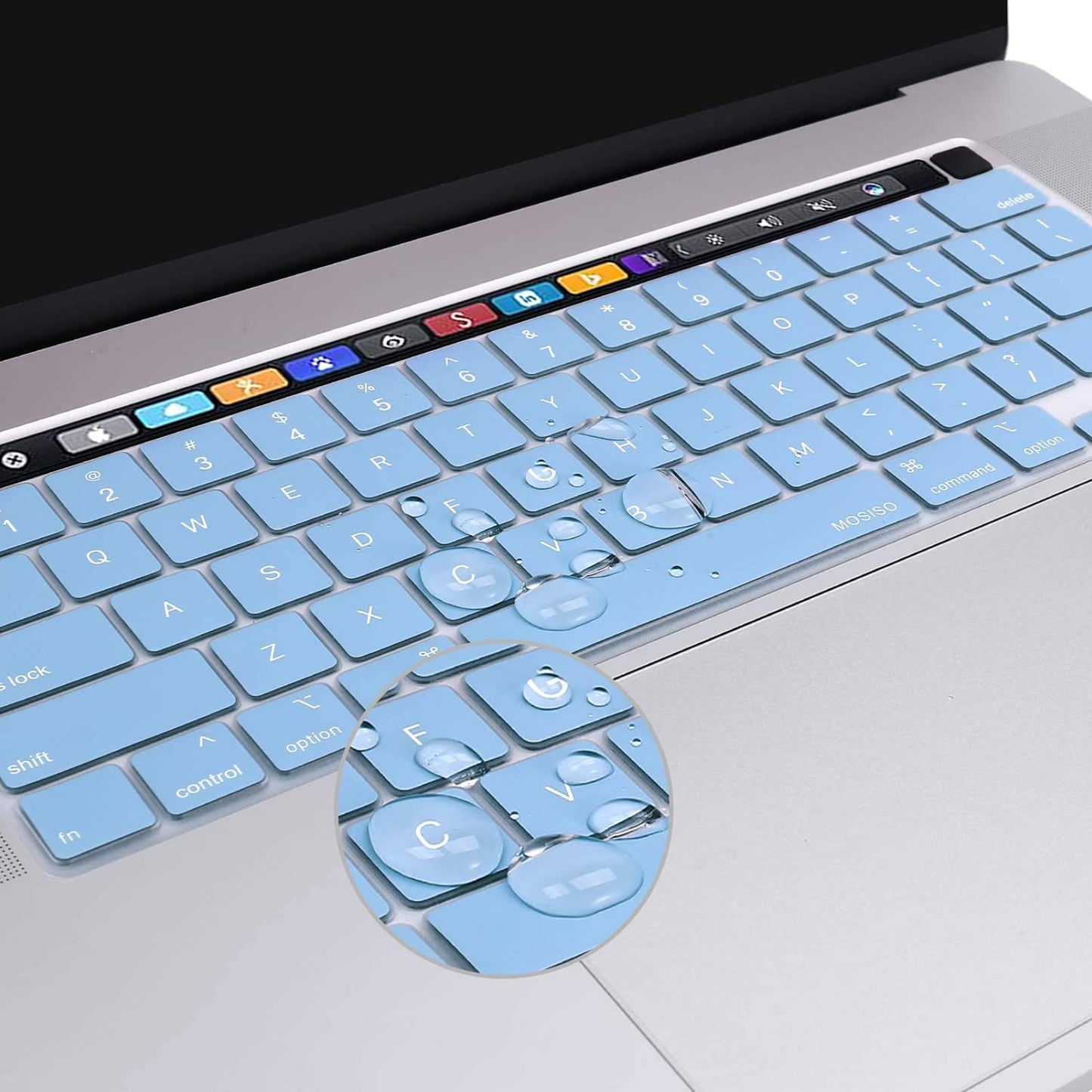 Keyboard Cover Skin For MacBook Pro 13 Pro 16 A2338 A2289 A2251 A2141 M1 M2 2020 to 2023 Sky Blue V324-A2251-KEY-SB