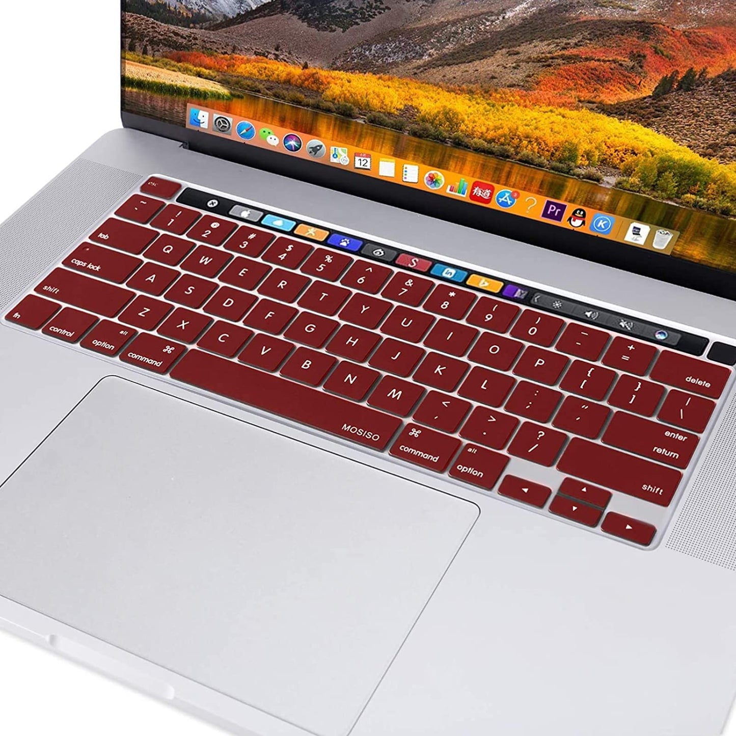 Keyboard Cover Skin For MacBook Pro 13 Pro 16 A2338 A2289 A2251 A2141 M1 M2 2020 to 2023 Wine Red V324-A2251-KEY-WR
