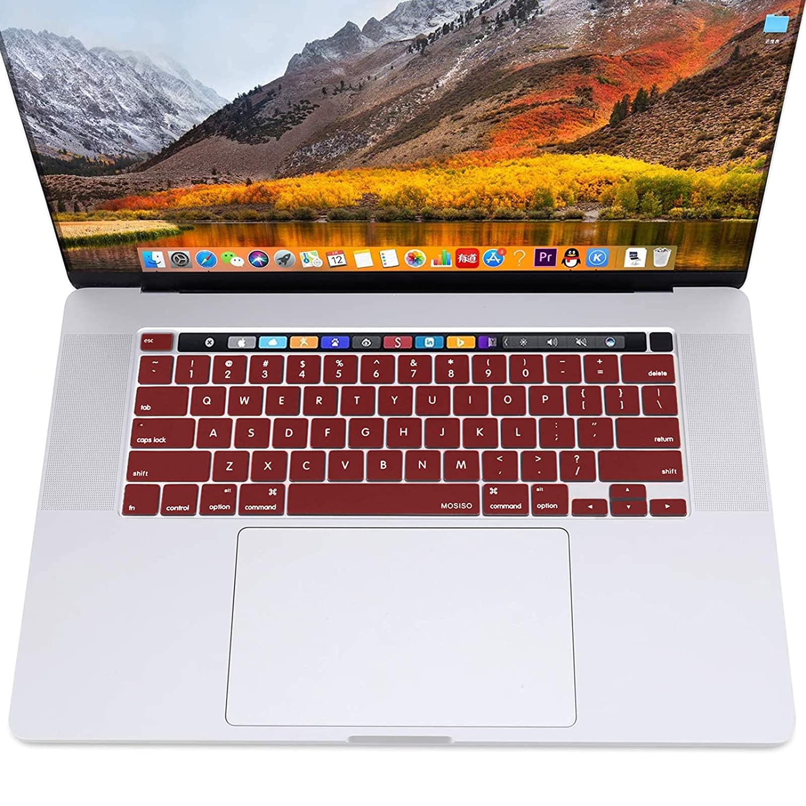Keyboard Cover Skin For MacBook Pro 13 Pro 16 A2338 A2289 A2251 A2141 M1 M2 2020 to 2023 Wine Red V324-A2251-KEY-WR